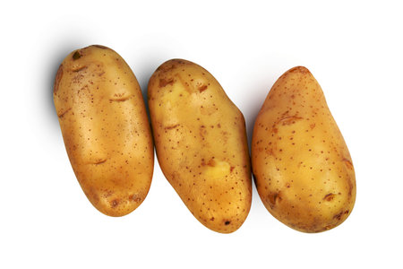 potatoes isolated on white backgroundの写真素材
