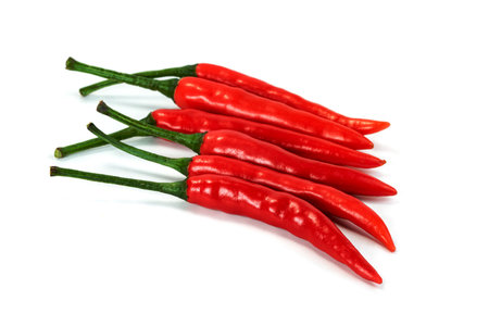 red chili pepper isolated on white backgroundの写真素材
