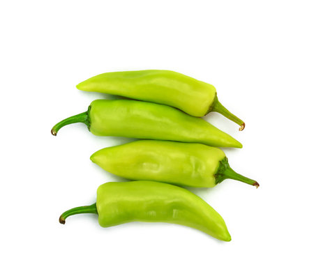 green pepper on a white backgroundの写真素材