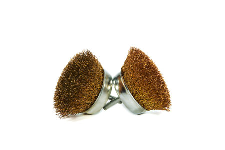Wire brush for cleaning on white background.の写真素材