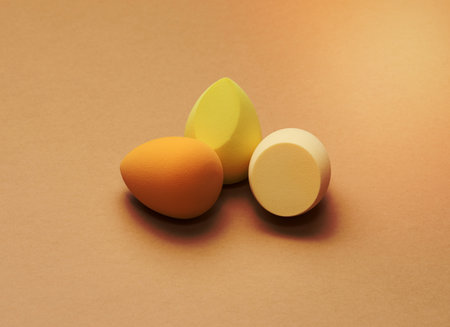 oval new egg-shaped sponges for cosmetics and foundationの写真素材