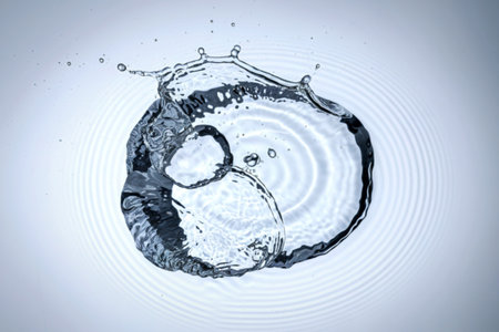 A photo of a water splash on a white background.