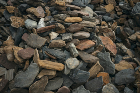 A close-up view of a pile of irregularly shaped rocksの写真素材