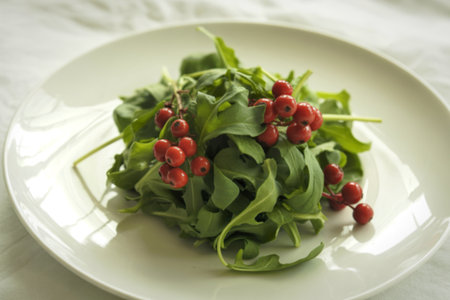 a vibrant green saladの写真素材