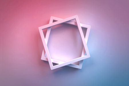 A photograph of an empty white rectangular frameの写真素材