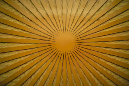 a vibrant yellow background with radial linesの写真素材