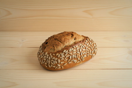 bread with seeds on topの写真素材
