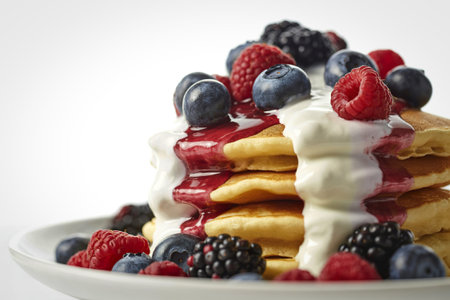 a stack of golden-brown pancakes