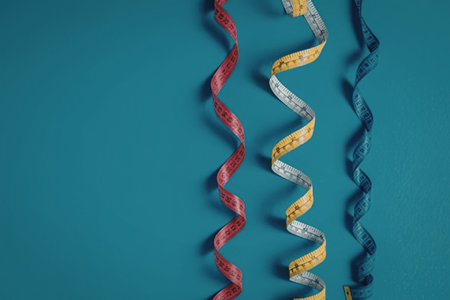A vibrant image featuring red, yellow, white, and blue spiral streamers against a solid blue...