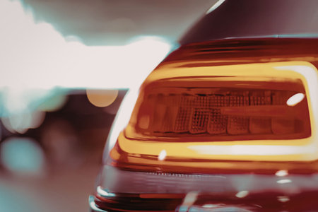 Close-up view of a car's rear light