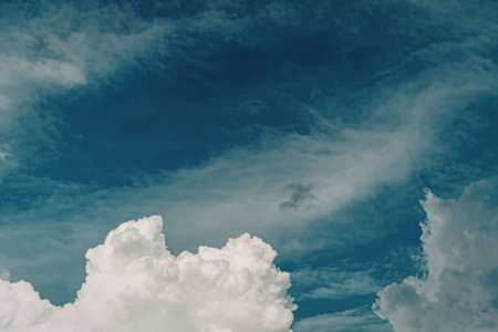 Beautiful sky with white clouds