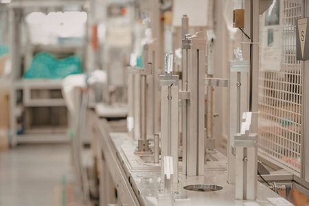 Industrial equipment in a factory setting