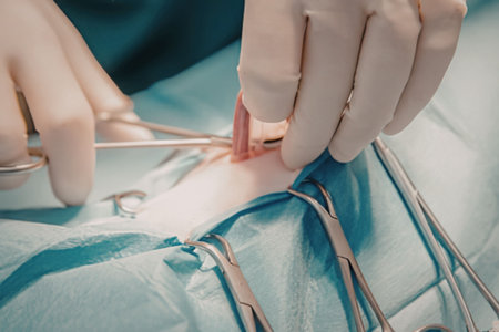 Surgical procedure with medical instruments