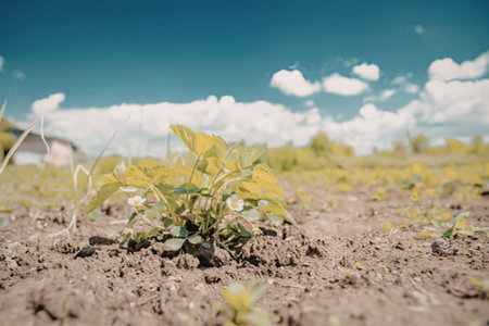 Young plant growing in a field