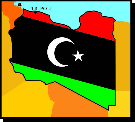 map of libya - flag of freedomのイラスト素材