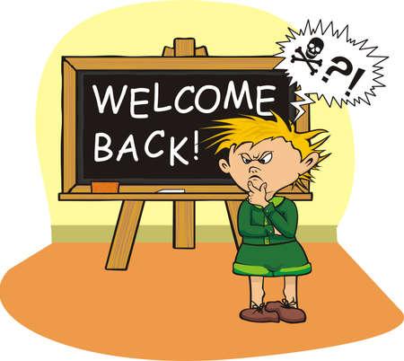 fear of school - boy with a problemのイラスト素材