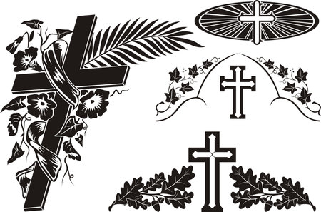 grave decoration - decorating a memorial plaqueのイラスト素材