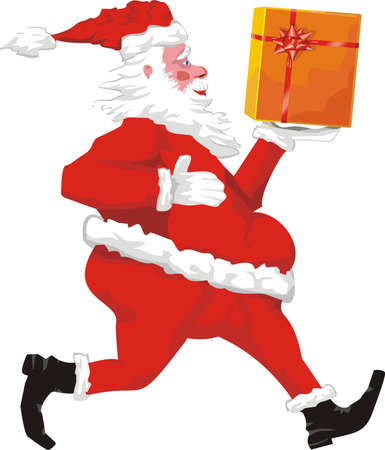 santa and christmas giftのイラスト素材
