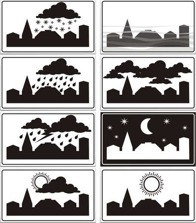 weather signs - built-up areaのイラスト素材