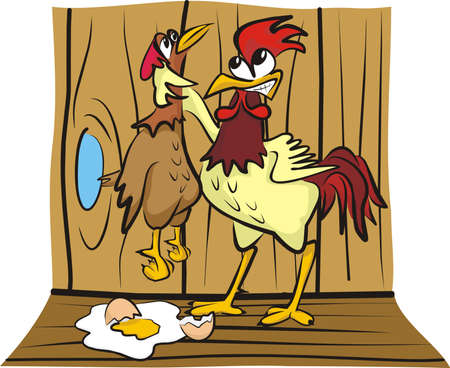 in the hen house - arguingのイラスト素材