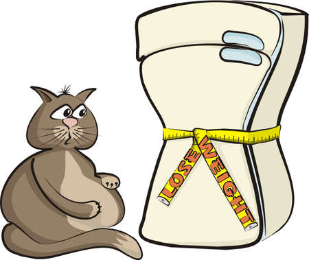 lose weight - cat gluttonのイラスト素材