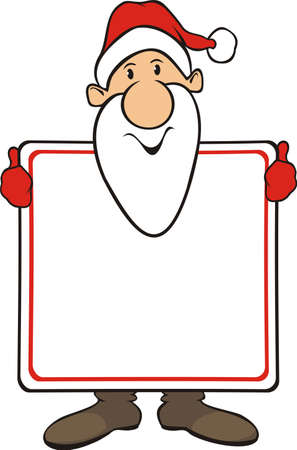 santa holding a boardのイラスト素材