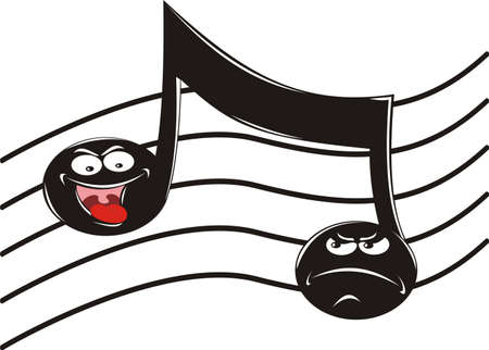 happy and unhappy noteのイラスト素材