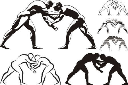 wrestling - greco-roman or freestyleのイラスト素材