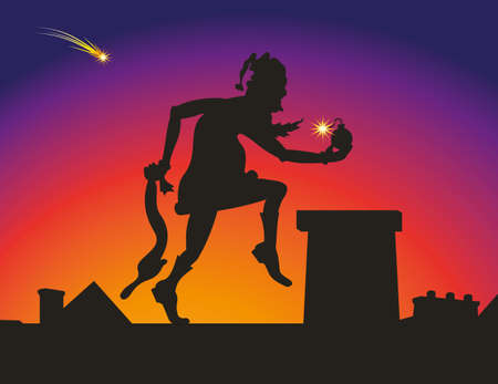 bad santa claus with bombのイラスト素材