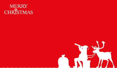 christmas card - santa on the roofのイラスト素材