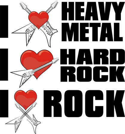 i love heavy metal and rock musicのイラスト素材
