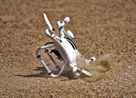 Failed landing droneの写真素材