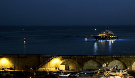 costa amalfitana notturnaの写真素材