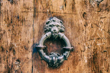 knocker on door to Bolognaの写真素材