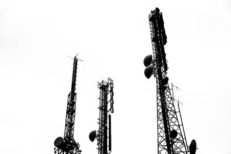 antennas and repeaters for telecommunications in Italyの写真素材