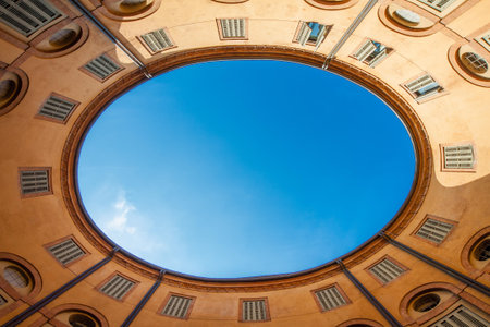Foschini round courtyard in Ferrara, Italy