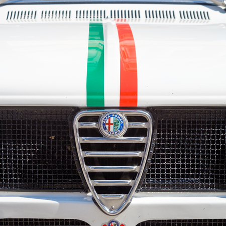 Ferrara, Italy -September 24, 2016.Front detail of Alfa Romeo, Italian automobile history, half of the '900のeditorial素材