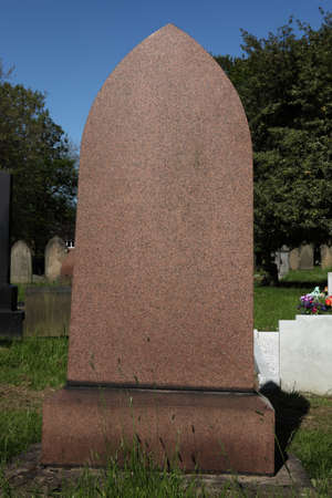Blank Tombstone in a Cemeteryの写真素材