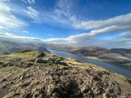 Aerial view of Ullswater, Lake district, UKの写真素材