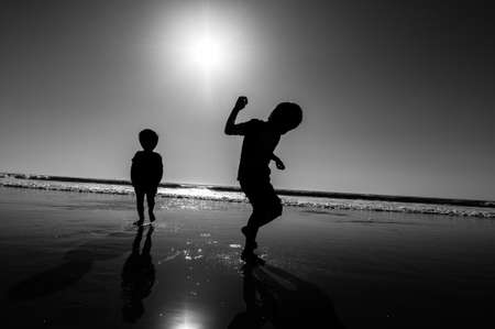 Play at the beachの写真素材