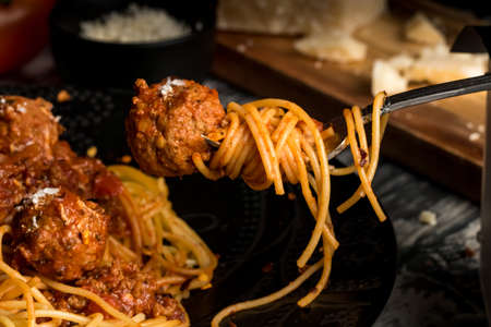 Spaghetti and Meatballの写真素材