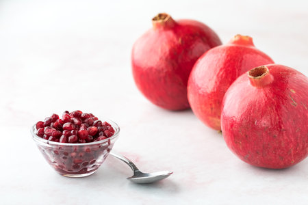 Close up of pomegranate seeds.の写真素材