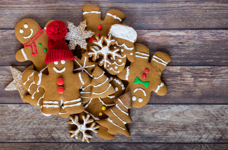 A heaping pile of gingerbread cookies.