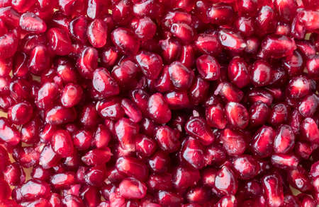 A macro close up of pomegranate arils.の写真素材