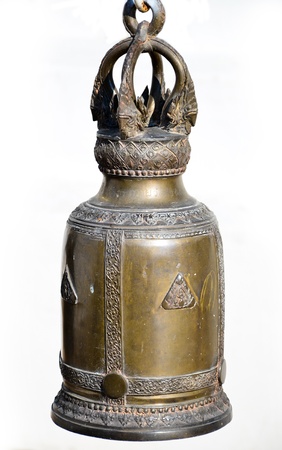 Ancient Bell Thai Style Isolate on White  Backgroundの写真素材