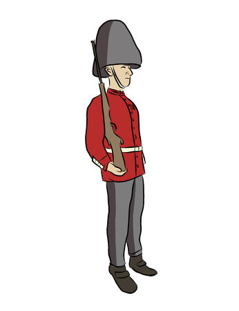 Vector illustation of British soldierのイラスト素材