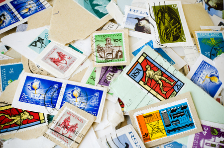 set of old stamps のeditorial素材