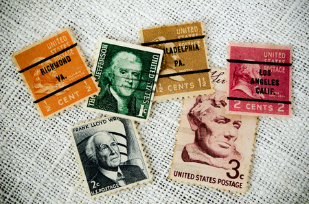set of old stamps のeditorial素材