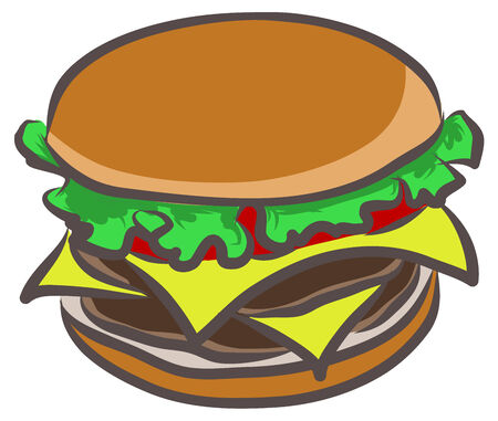 vector illustration of free hand sketch Hamburgerのイラスト素材