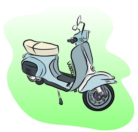 vector illustration of free hand sketch scooterのイラスト素材